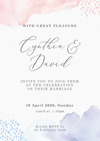 Serenity Blush Invitation Card