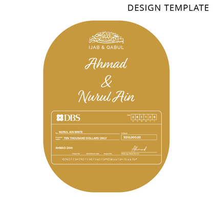 Gold Oval Hantaran Plaque