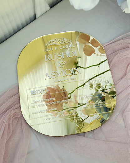 Gold Oval Hantaran Plaque