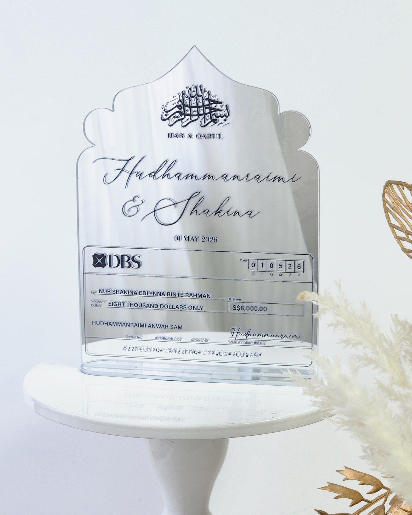White bottle with a label on a white background