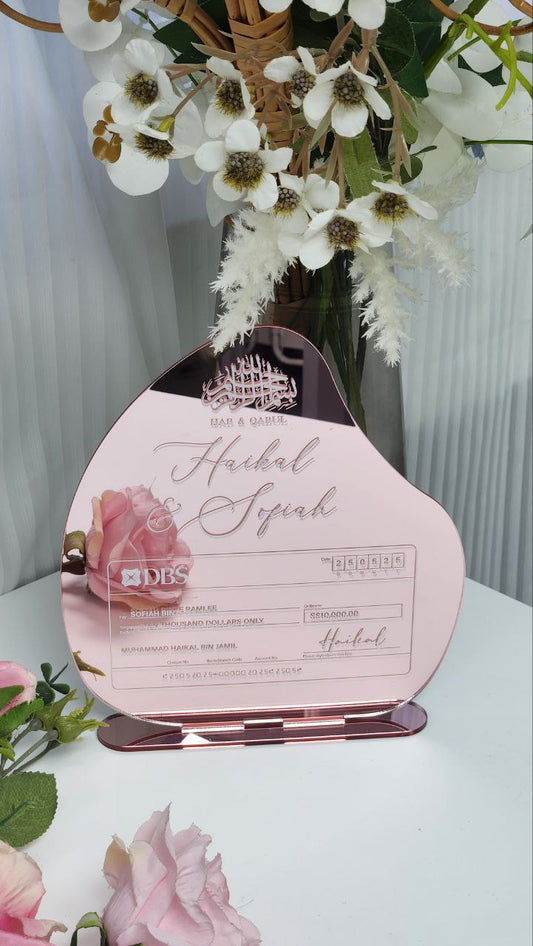 singapore mock cheque hantaran cheque dulang tray custom personalized cheque presentation