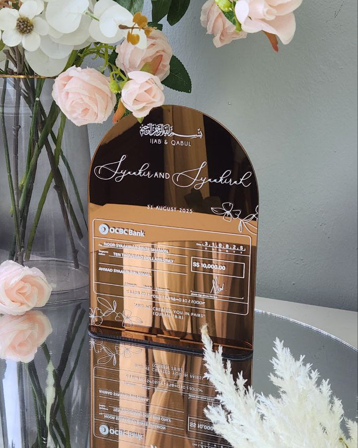 Personalized Mock Cheque Display - Veloura