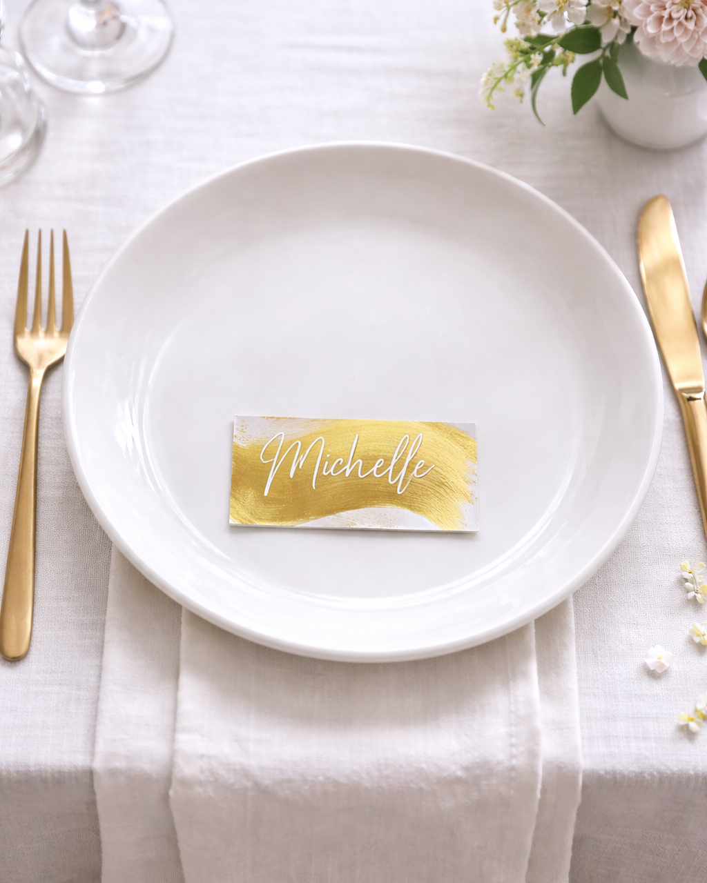 Gold Painted Place Cards