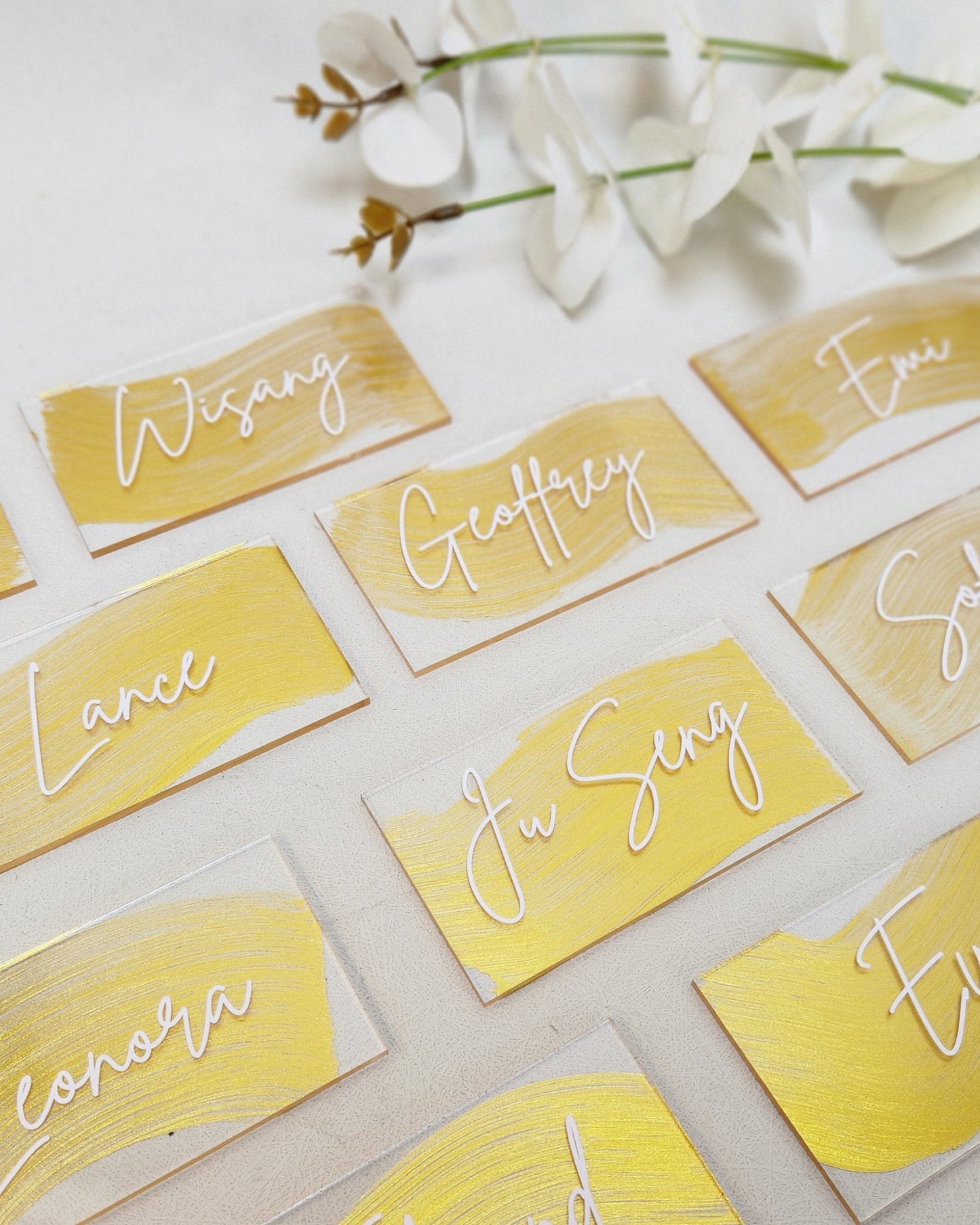 Gold Painted Place Cards