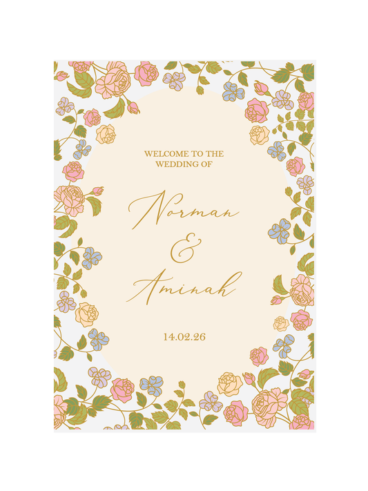 Wedding Welcome Sign - Floral Whisper