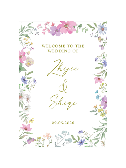 Wedding Welcome Sign - Garden Romance