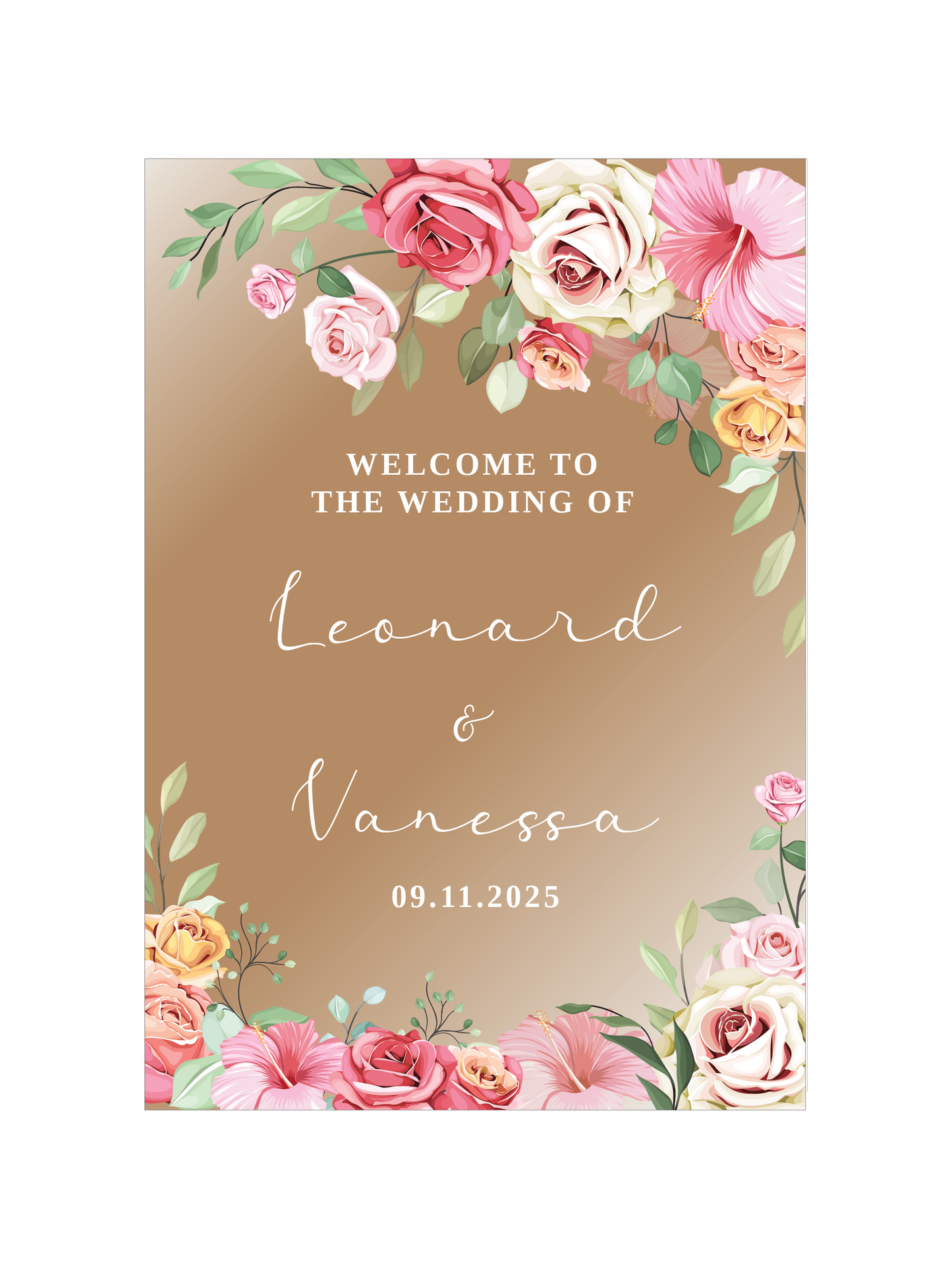 Wedding Welcome Sign - Rosy Elegance