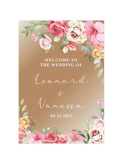 Wedding Welcome Sign - Rosy Elegance