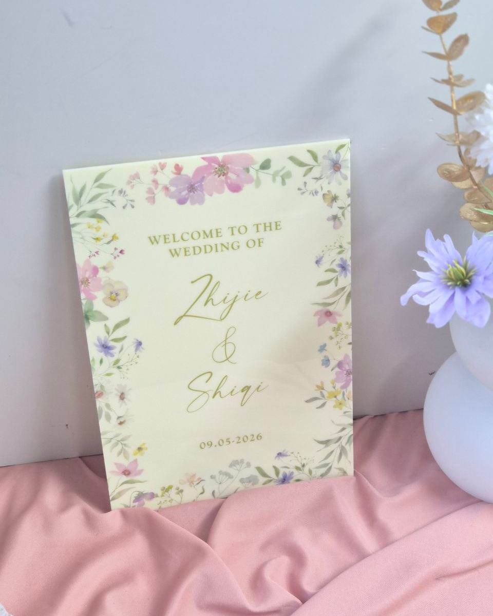 Welcome Sign Garden Romance Personalized Wedding Sign