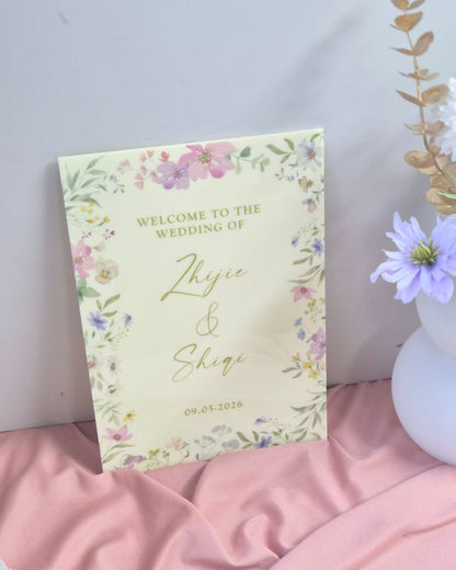 Welcome Sign Garden Romance Personalized Wedding Sign