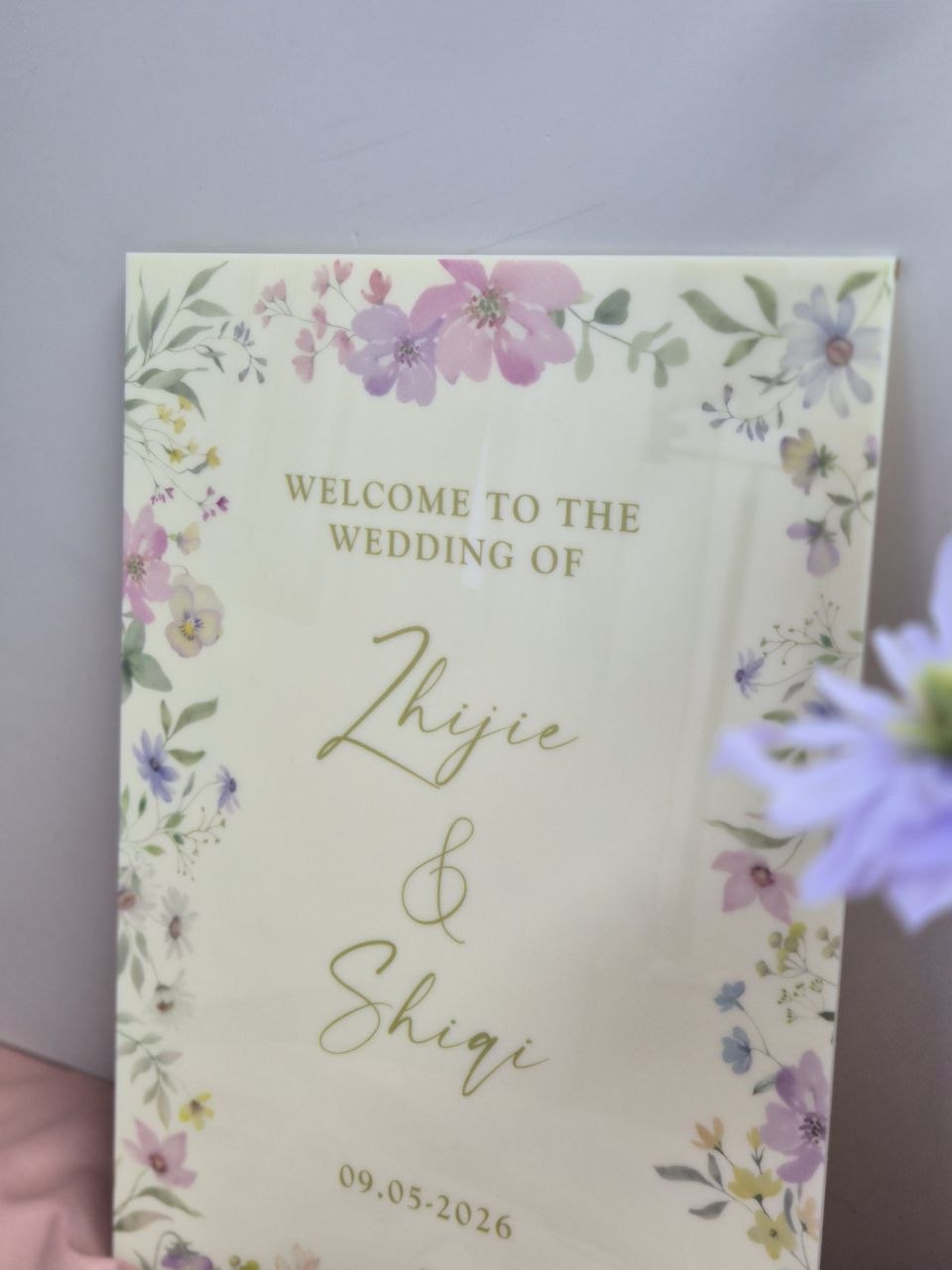 Welcome Sign Garden Romance Personalized Wedding Sign