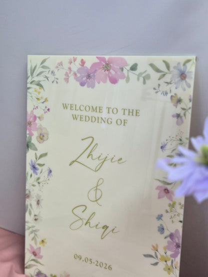 Welcome Sign Garden Romance Personalized Wedding Sign