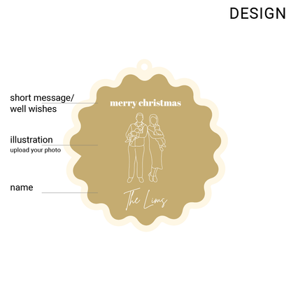 Christmas Bauble  - Kindred Scallop Family Illustration Ornament