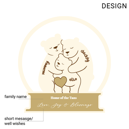 Christmas Decor  - NEST Personalized Bear Family