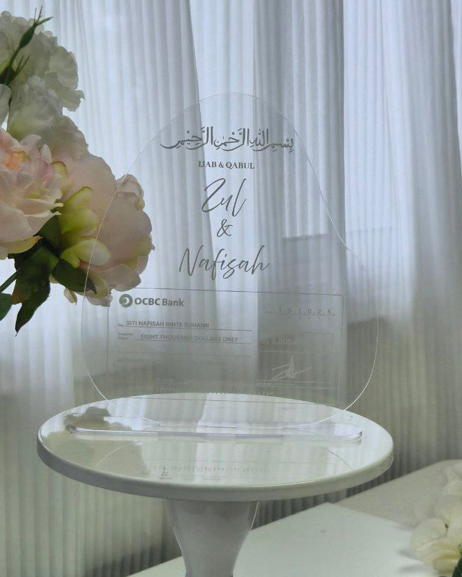 Personalized Mock Cheque Display - Amora