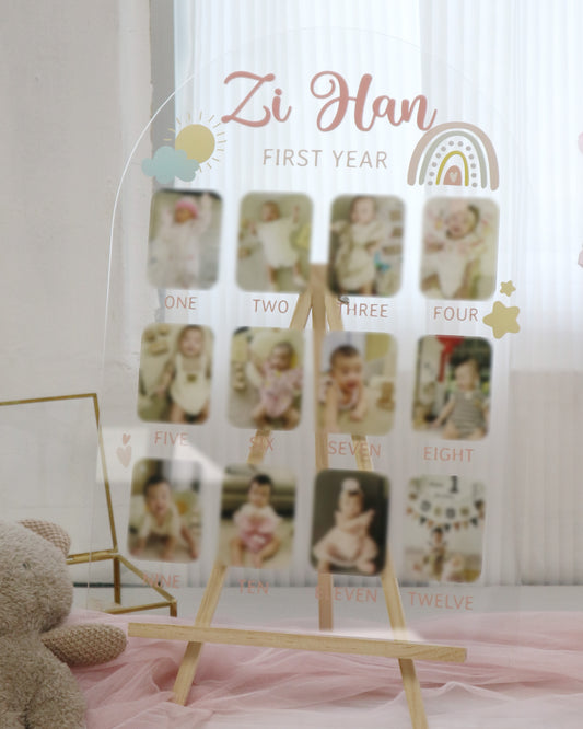 Baby First Year Photo Milestone Board