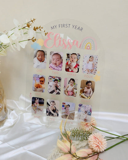 Baby First Year Photo Milestone Board