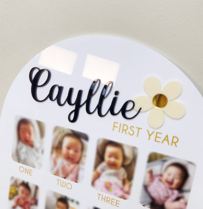 Baby First Year Photo Milestone Board