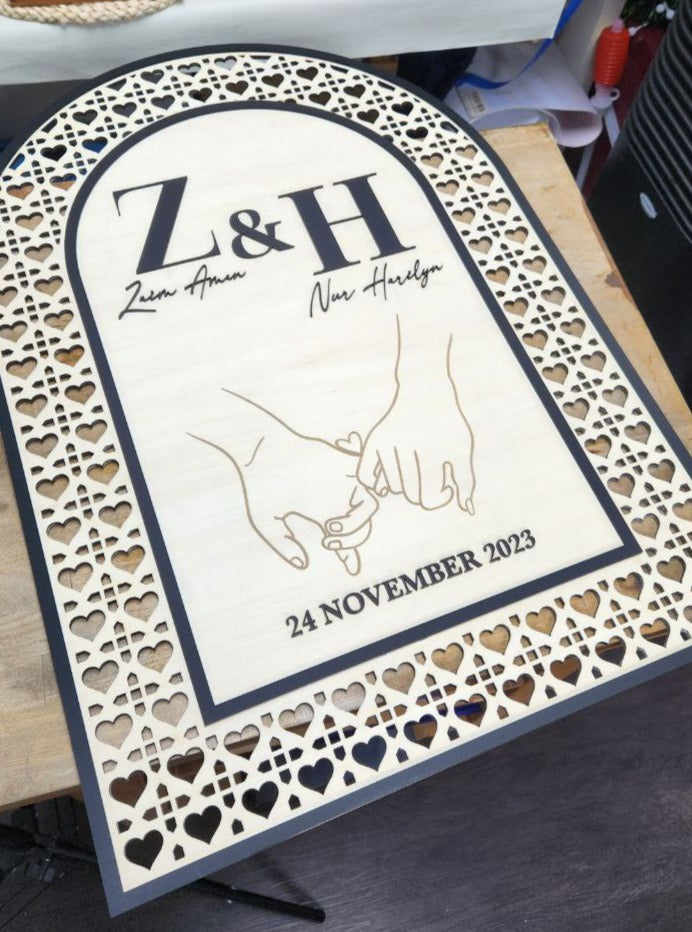 wedding sign rattan boho sign bohemian welcome sign nikah wedding lasercut signmaker singapore wedding sg