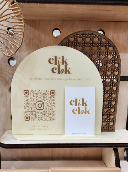 Business Social QR Sign - Rattan Heart Collection
