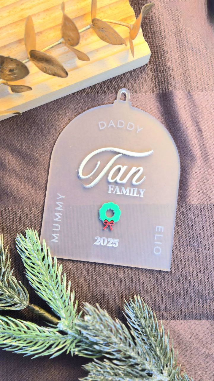 Christmas Bauble - Personalized Frosted Acrylic Ornament