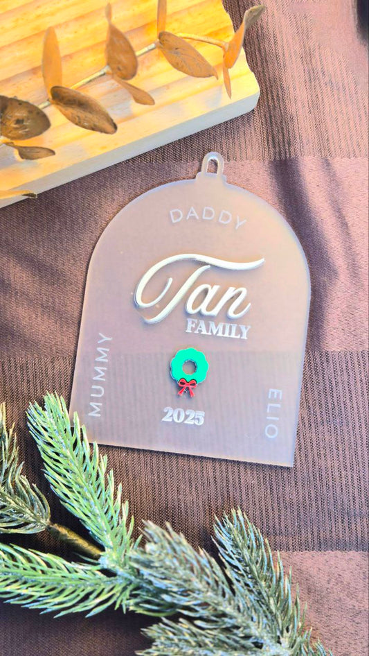 Christmas Bauble - Personalized Frosted Acrylic Ornament