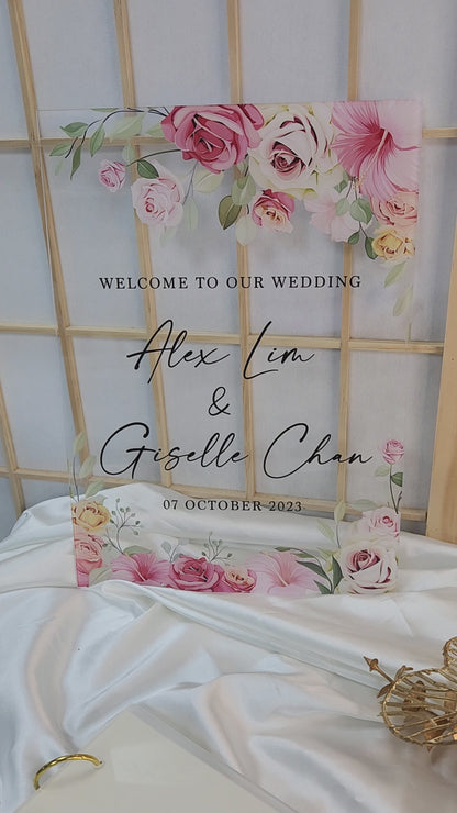 Wedding Welcome Sign - Rosy Elegance