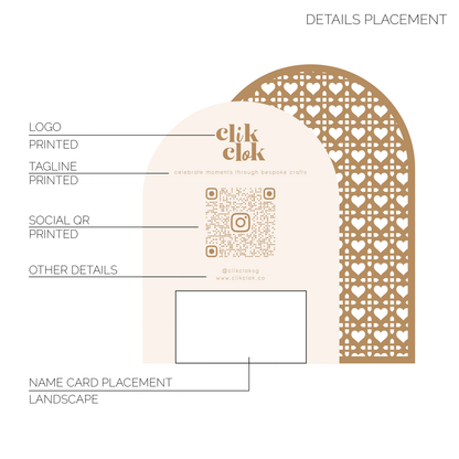 Business Social QR Sign - Rattan Heart Collection