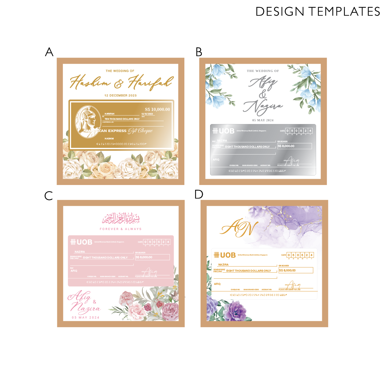 Mock Cheque Hantaran Mahar - Heather