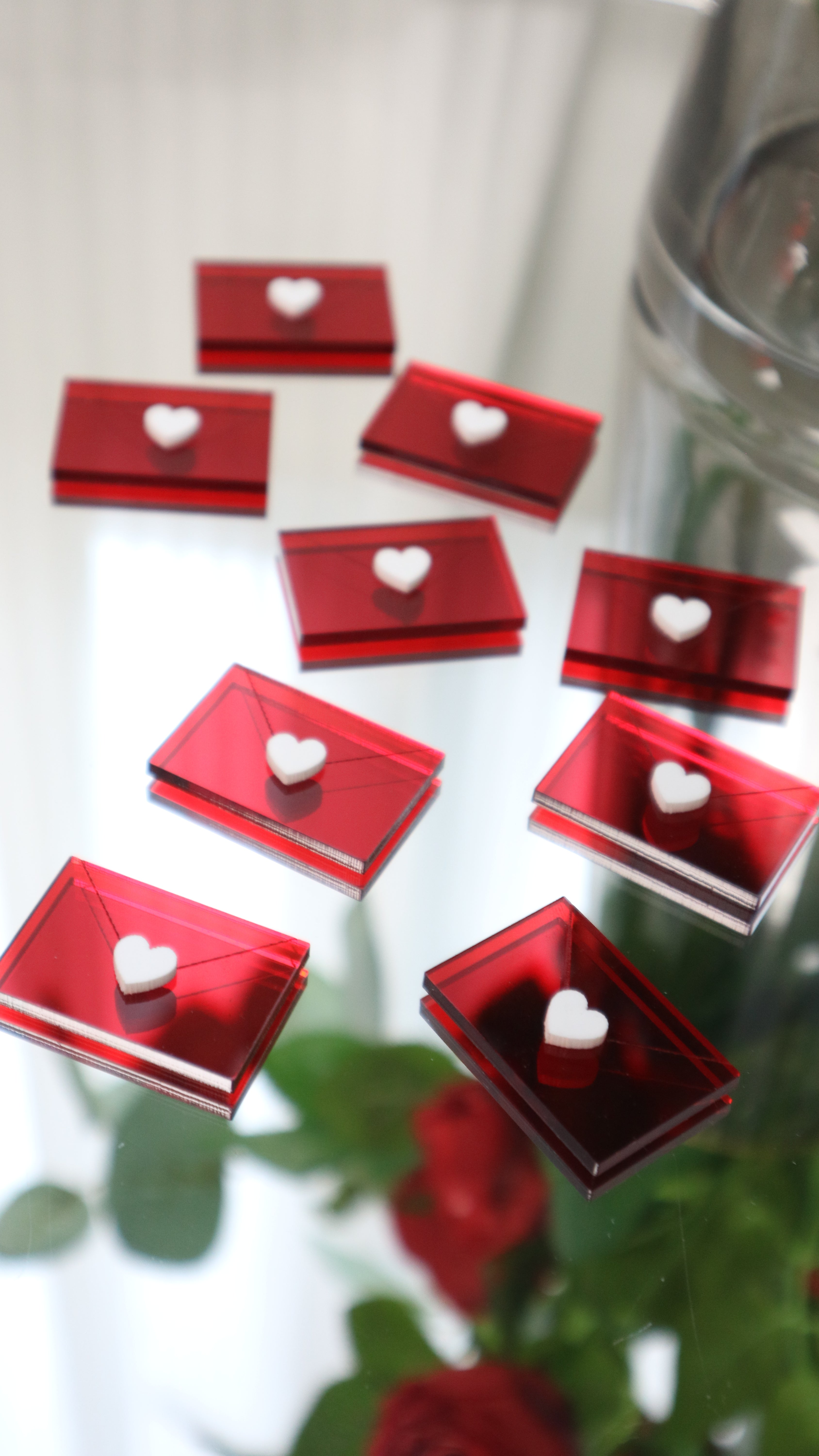 valentine's day heart acrylic envelope customised love ones vday