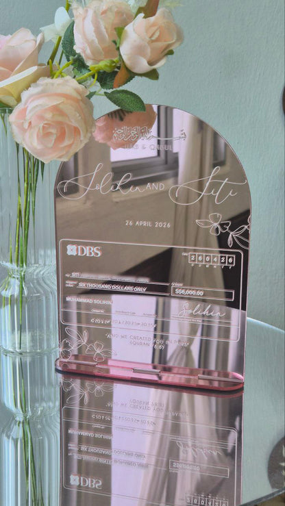 Personalized Mock Cheque Display - Veloura