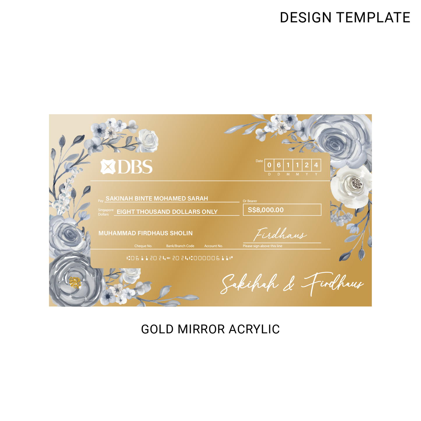 Mock Cheque Hantaran - AZALEA