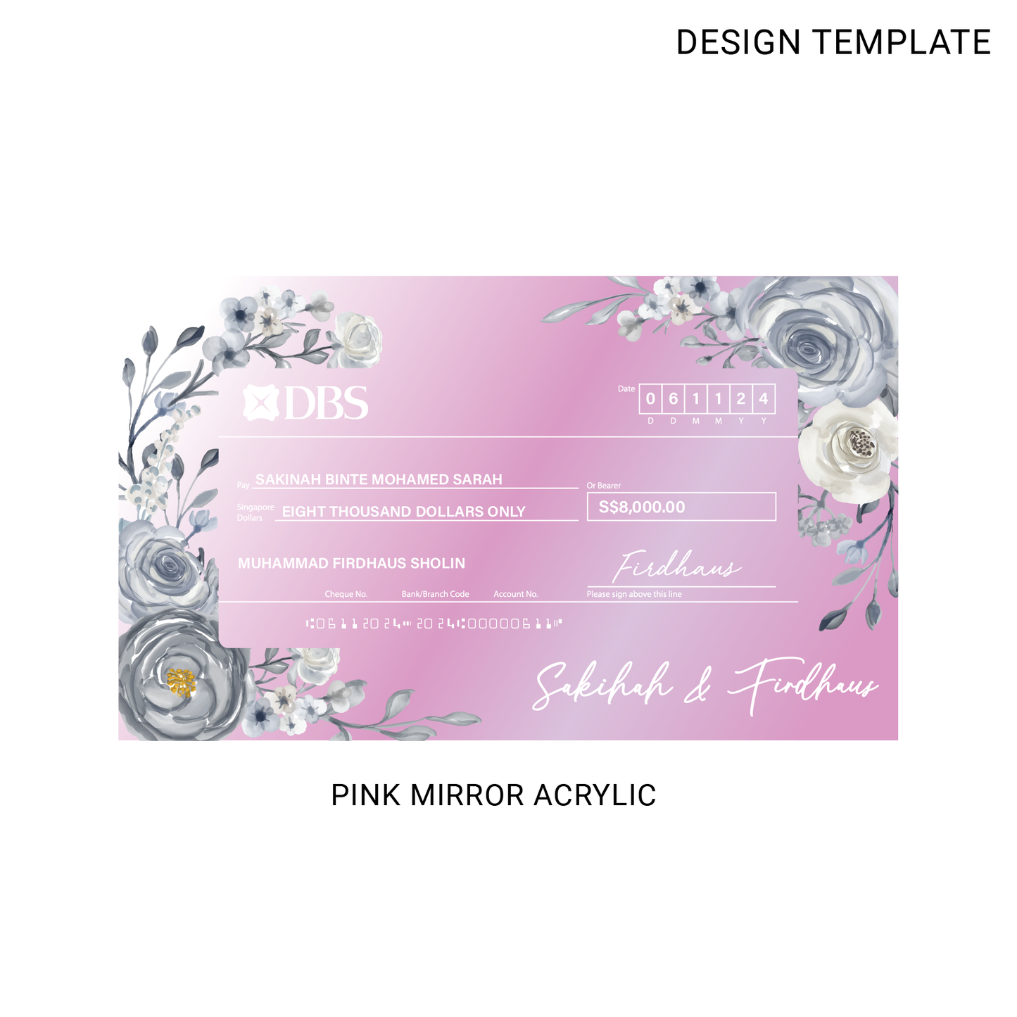 Mock Cheque Hantaran - AZALEA