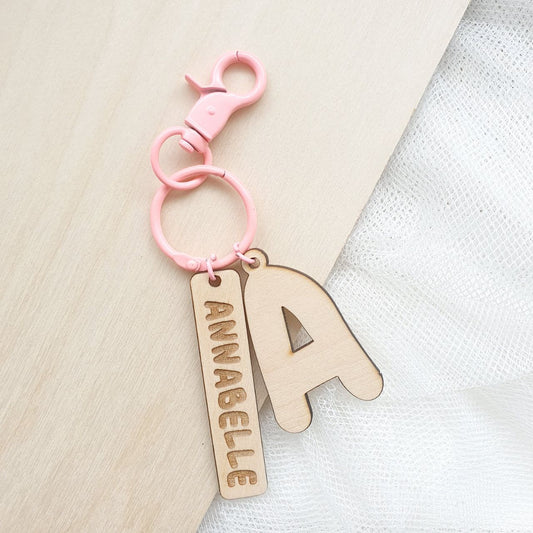 children's day gift initials keychain girl boy