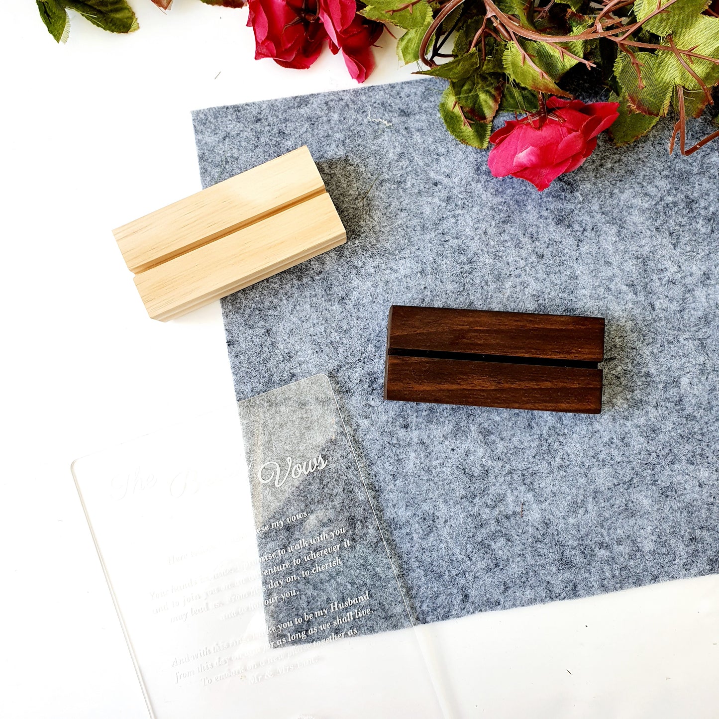 Wooden Block Vow Stand - Clik Clok