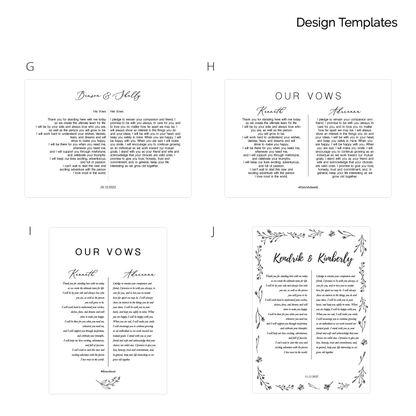 A4 Vow Boards - Clik Clok