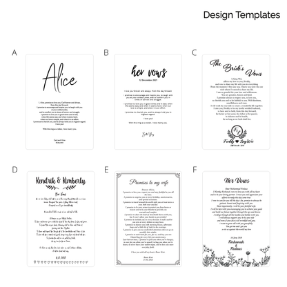 A4 Vow Boards - Clik Clok