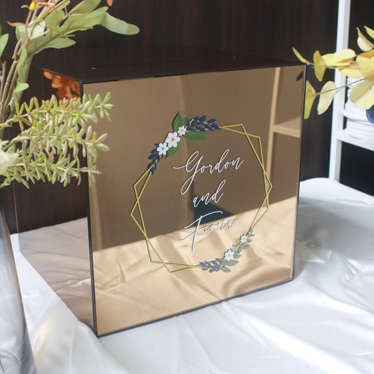 Wedding Box - Wishing Well Bronze Mirror Money Box Angbao Box