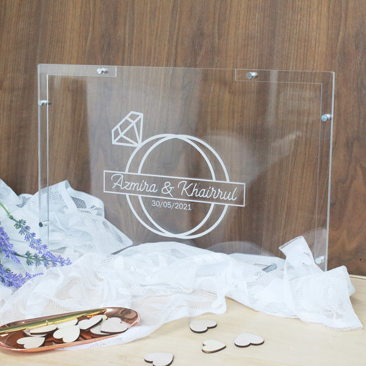 A3 Heartdrop Acrylic Wedding Guestbook - Clik Clok