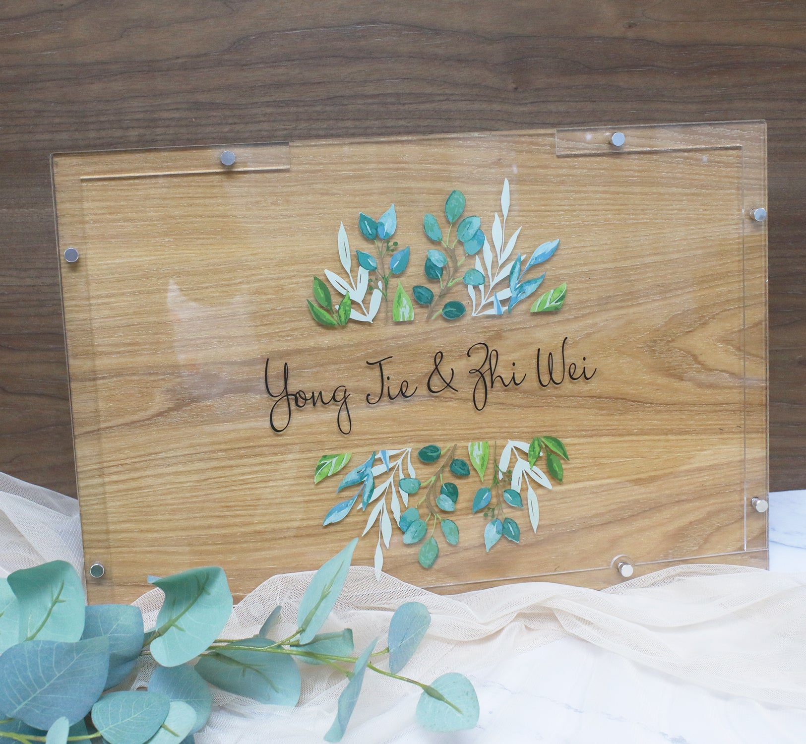 A3 Heartdrop Acrylic Wedding Guestbook - Clik Clok