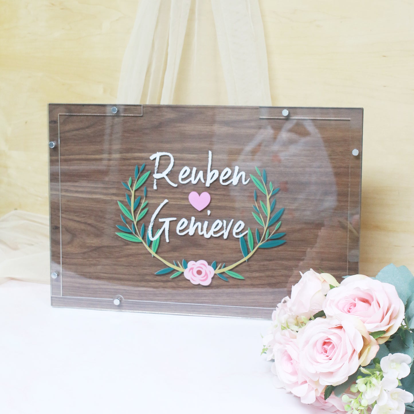 A3 Heartdrop Acrylic Wedding Guestbook - Clik Clok