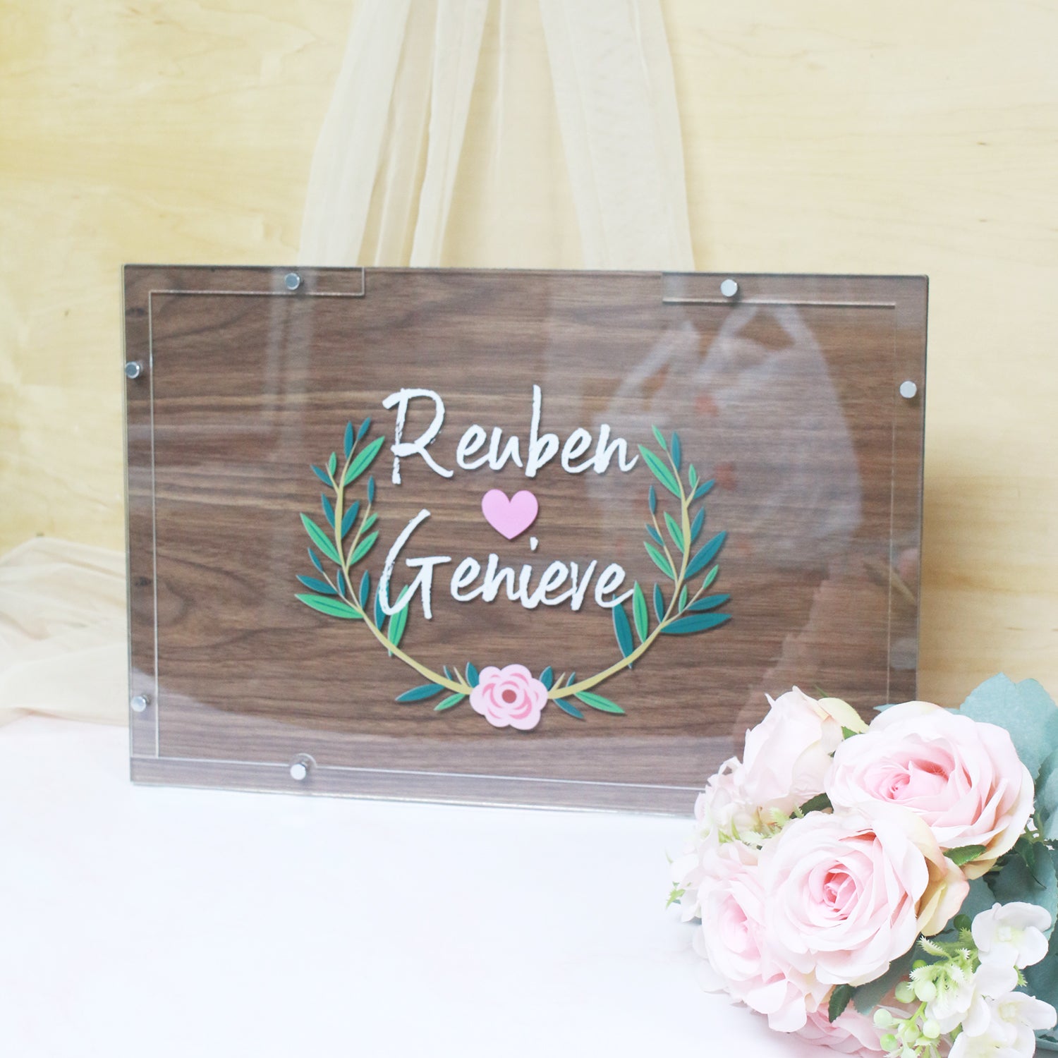 A3 Heartdrop Acrylic Wedding Guestbook - Clik Clok