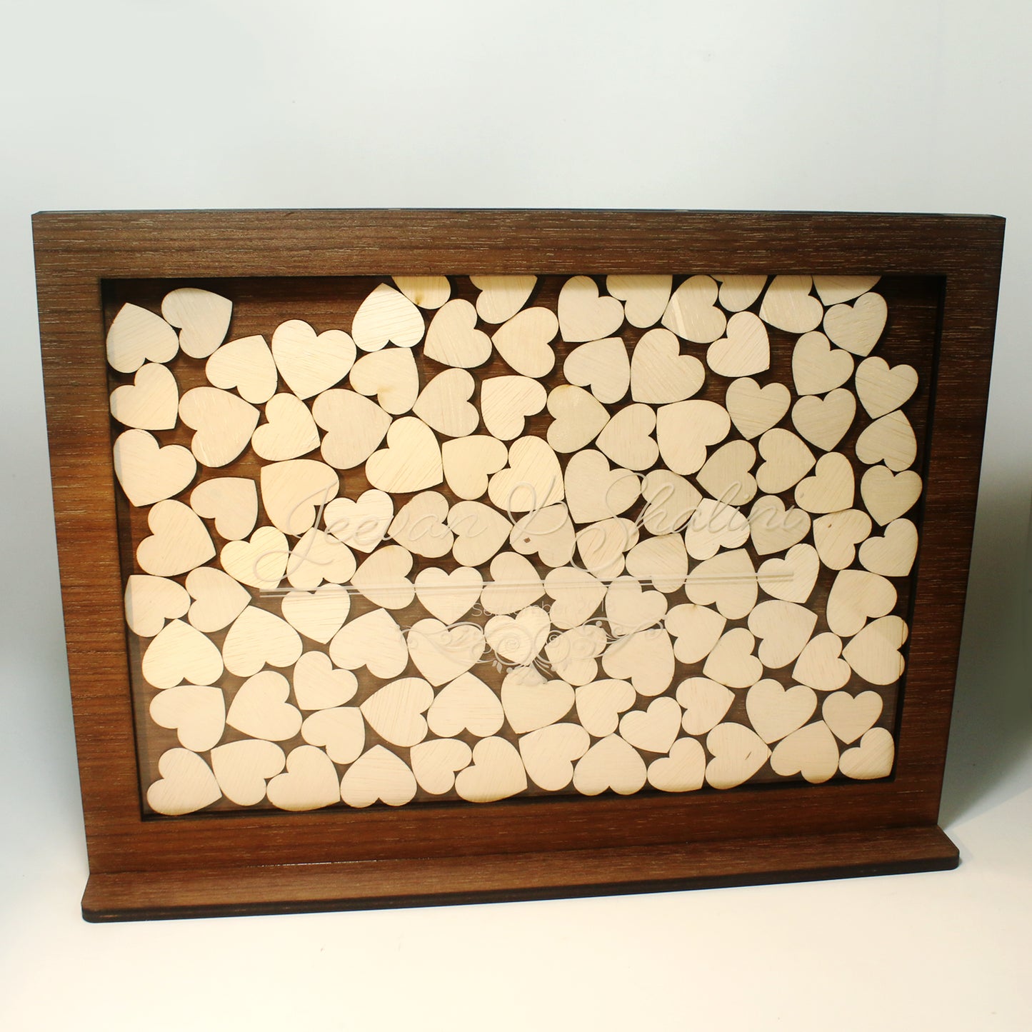 A3 Wooden Heartdrop Guestbook - Clik Clok