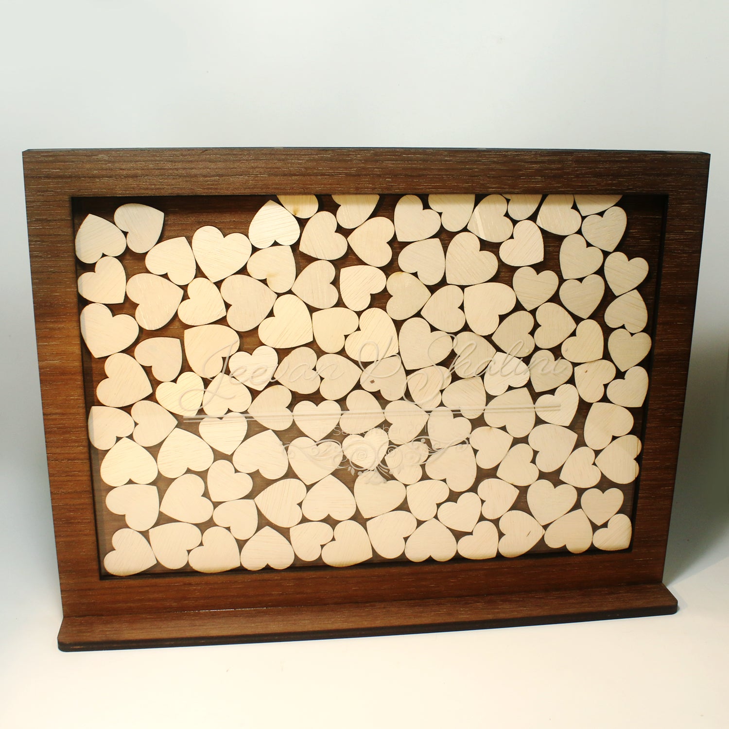 A3 Wooden Heartdrop Guestbook - Clik Clok