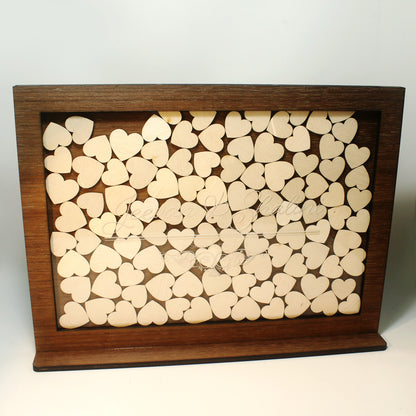 A3 Wooden Heartdrop Guestbook - Clik Clok