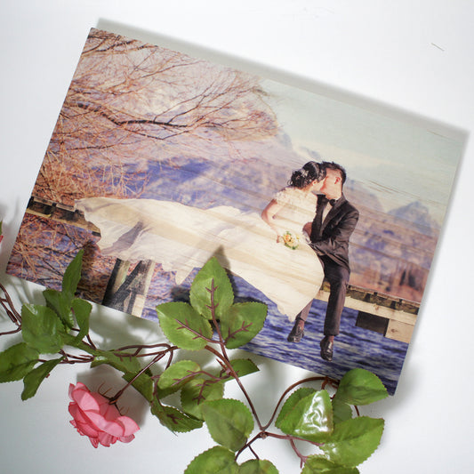 Pine Wood Photo Block 12 x 8in - Clik Clok
