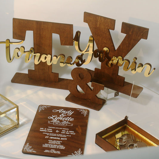 Wooden Name Signs Initials - Clik Clok