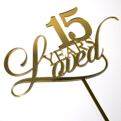 '15 Years Loved' Cake Topper - Clik Clok