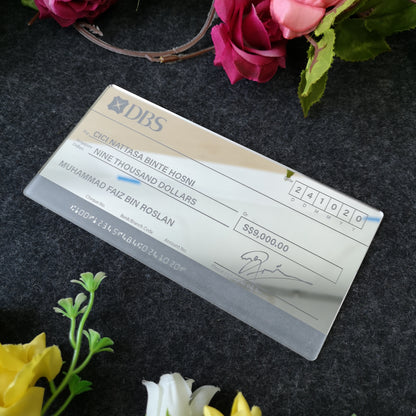 mock up cheque hantaran