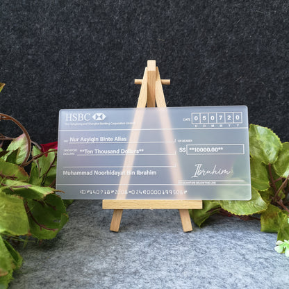 Classic Frosted Mockup Cheque Wedding - Clik Clok